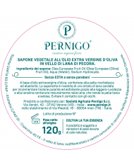 Sapone artigianale all'olio extra vergine d'oliva rivestita in vello di lana di pecora PERNIGO