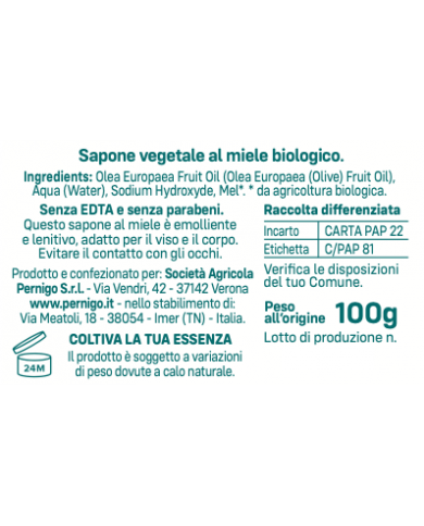 Sapone con Olio extra Vergine e Miele Sapone con Olio extra Vergine e Miele